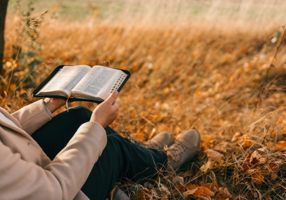 Girl with a Bible in her hands, Christian concept